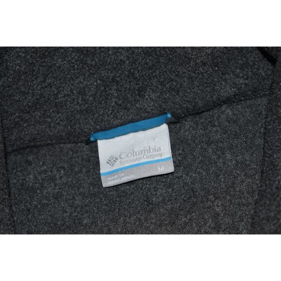 Columbia Fleece Jacket Mens Size Medium Camping Hiking Gray Polyester Full Zip - Picture 4 of 5